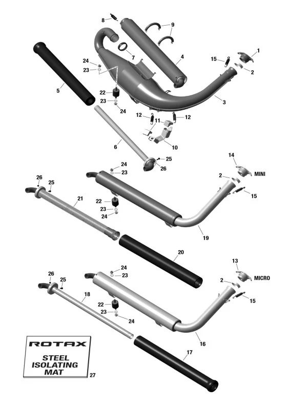 Rotax Micro MAX – Auspuff