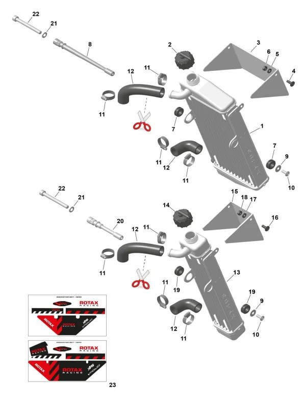 Rotax Micro MAX – Kühler