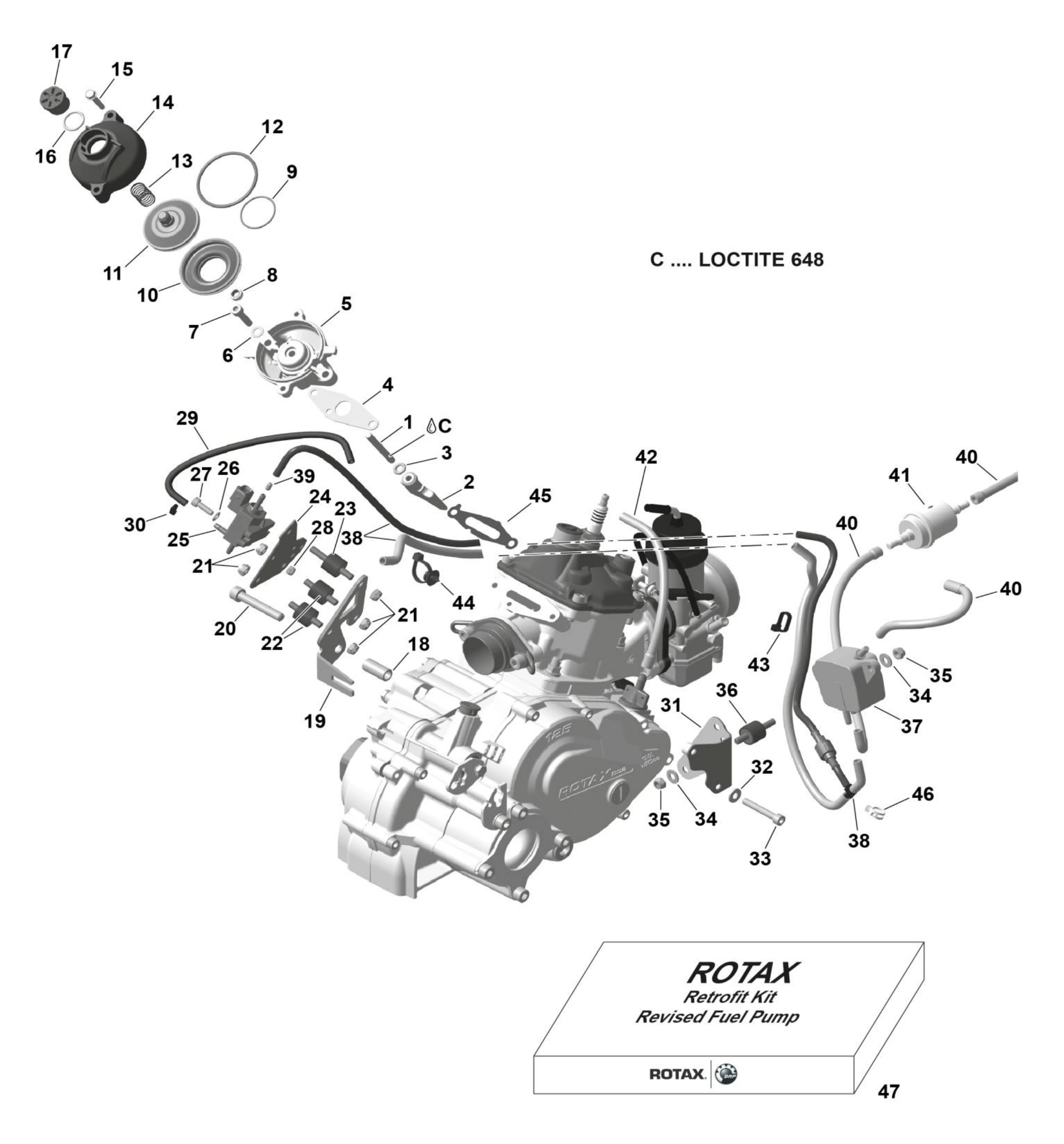 ROTAX DD2 Explosionszeichnung E-Rave System